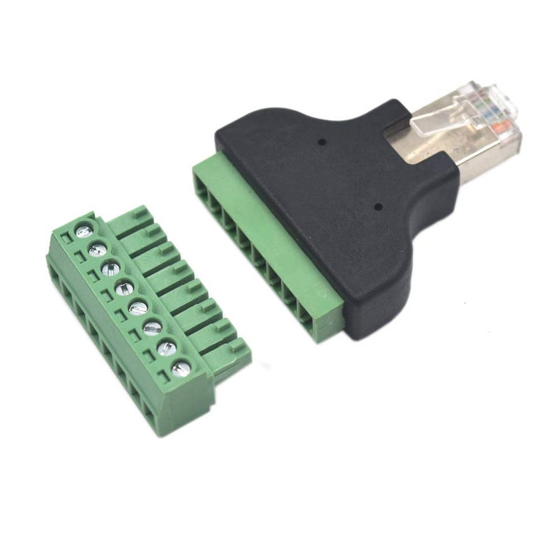 Kework 2 Pack Ethernet RJ45 Male Terminal Block Adapter, Network RJ45 8P8C Cable Extension Bolt Screw Solderless Terminal Connector Plug - Image 2